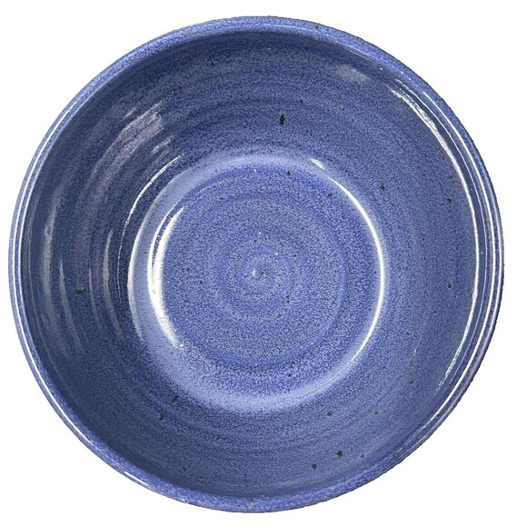 Two Tone Blue Marble Glazed Stoneware Pottery Cereal Soup Ice Cream Bowls 4 - Picture 6 of 16